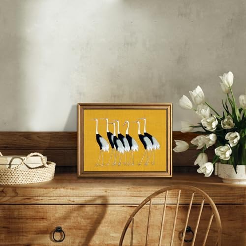 KBKBART Seven Cranes Vintage Gold Framed Wall Art 8x10inch - Image 6