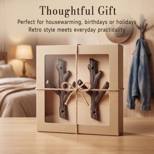 Frienda 4 Pcs Rustic Tree Branch Decorative Hooks, 7.5" X 3.7 " - Image 6