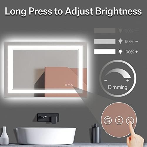 48x32 Inch LED Bathroom Mirror - Image 3