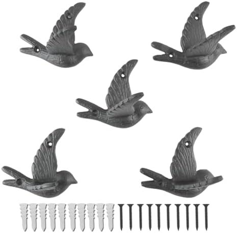 Perfekta Cast Iron Bird Wall Hooks, Hats and Bags, Heavy Duty Decorative Flying by Unknown
