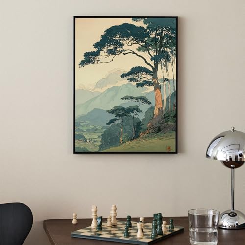 Vintage Japanese Forest Canvas Wall Art Tranquil Mountain Landscape Posters - Image 4