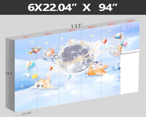 XMPMBM-Cartoon Animals Nursery Room backsplash Large Decorative Wallpaper - Image 4