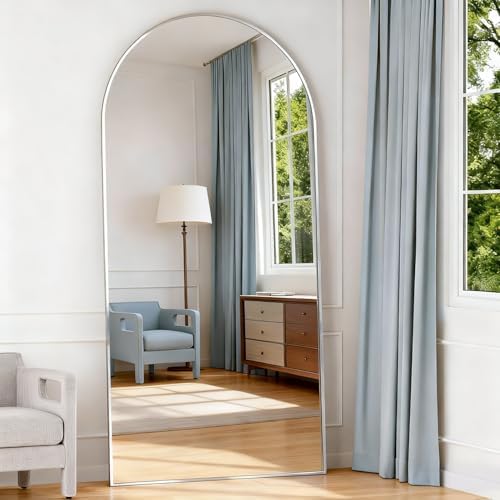 Arched Floor Mirror 76"x34" Silver Full Length Mirror - Image 3