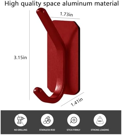 Paoli Heavy Duty Adhesive Wall Hooks, 30 lb Max Load Waterproof Hooks - Image 2