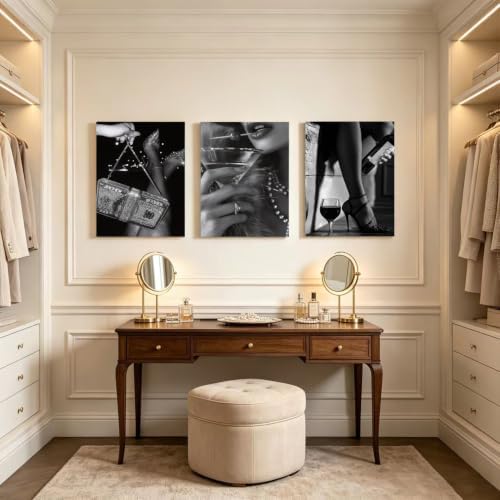 Liacxony 3Pcs Trendy Black and White Luxury Wall Art 16x12 Inch Framed - Image 2