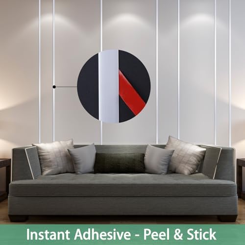 Gaahing 196.8" x 1.5" Matte White Molding & Wall Trim, Flexible Peel and Stick - Image 4