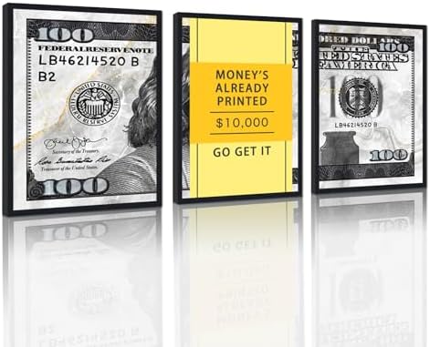 Black Framed Canvas Wall Art Benjamin Franklin 100 Dollar Money's Already by YatsenBridge
