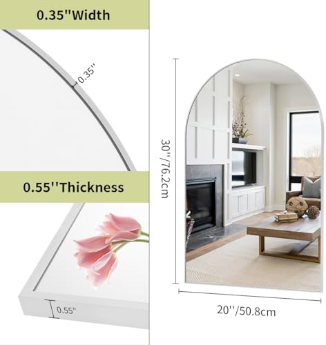 BEAUTYPEAK 20"x30" Arch Bathroom Wall Mirror - Image 5