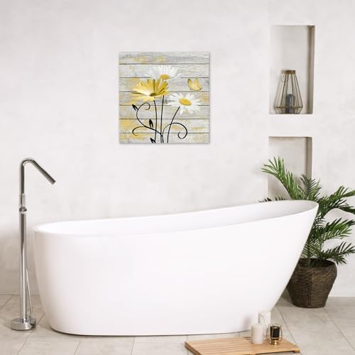 HVEST Farmhouse Yellow Floral Wall Art - Image 2