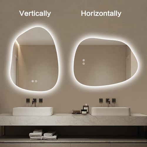 Niccy Irregular LED Bathroom Mirrors, Backlit Vanity Mirror - Image 3