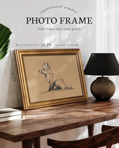 VIYYIEA Framed Vintage Fox Sketch Wall Art, 12x16 inch - Image 2