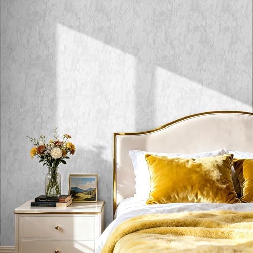 17.5x317 White Textured Peel and Stick Wallpaper Removable Paintable White - Image 4