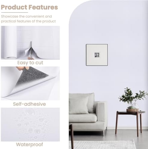 practicalWs 15.7 inch x118 inch White Contatc Paper Self-Adhesive - Image 5