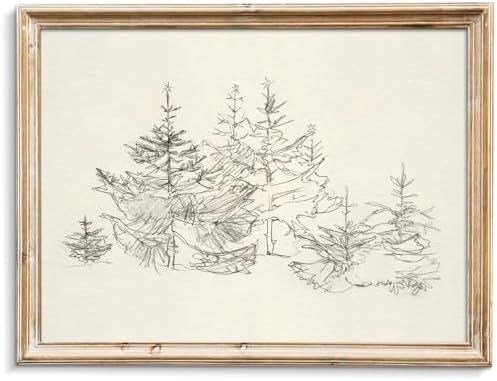 uniro Pine Tree Vintage Wall Art Gray Prints by uniro