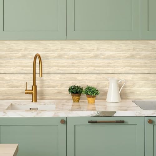 Commomy 3D Faux Wood Peel and Stick Wall Tiles 10 Pcs 11.8" x 11.8" - Image 2