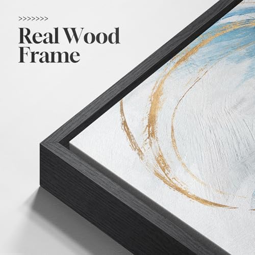 Large Framed Navy Blue Abstract Wall Art - Image 5