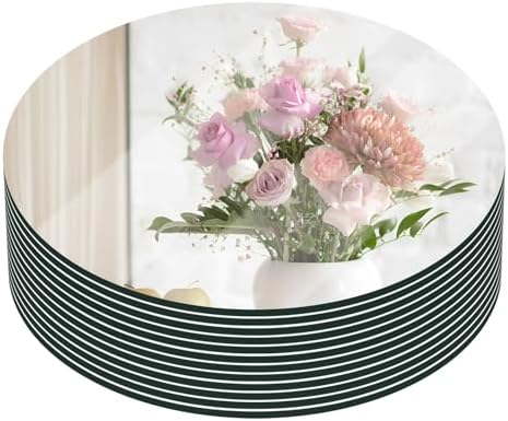 VASUHOME 12" Round Mirror Centerpieces by VASUHOME