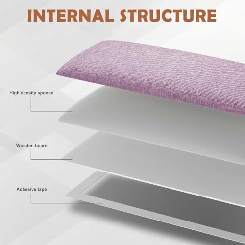 IFNOW Wall Mounted Headboard, Peel and Stick Panels, Dark Pink - Image 5