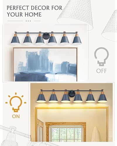 FEMILA Vintage Bathroom Light Fixtures, 45.3" Vanity Lighting Fixtures Over - Image 4