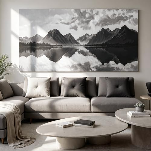 I@U Large Landscape Wall Art Living Room Decor Modern Black And White Wall Art - Image 6