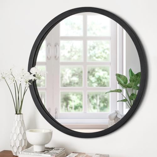 JJUUYOU Round Mirrors for Wall 20 Inch Hanging Circle Mirror for Bathroom by JJUUYOU
