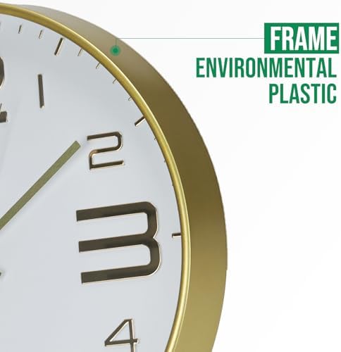 Wall Clock Modern Non-Ticking Battery Operated Wall Clocks Silent Quartz - Image 6