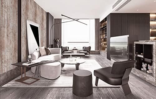 Dimoon Wallpaper 118" x17.7''Wood Wallpaper Brown Thicken Grey Dark Wood - Image 6