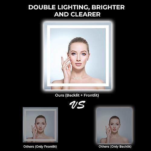 36x36 LED Bathroom Mirror with Lights, Lighted Vanity Mirror - Image 3