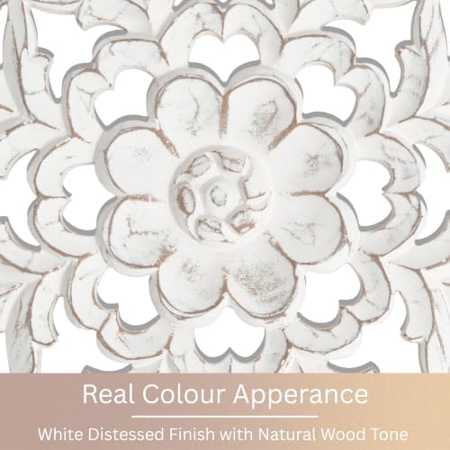 JFY Designs Carac Hand Carved Wood Medallion Wall Panels Bedroom Décor - Image 6