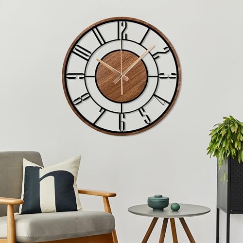 Metal Large Wall Clock, Silent Battery Operated Clocks - Image 3