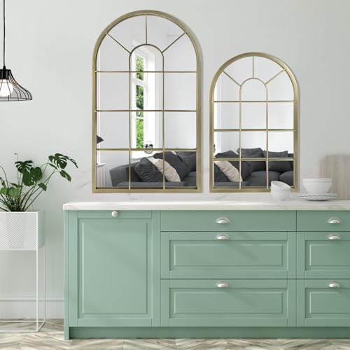 HQiJun Wall Mirror Window Decorative Mirrors Arched Farmhouse - Image 5