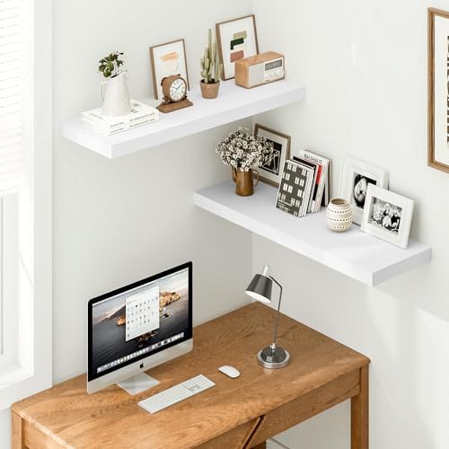 Vivelove White Floating Shelves 12 Inches Deep, 36 X 12 Inch - Image 2