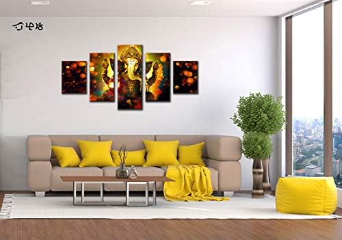 DJSYLIFE Large 5 Pieces Lord Ganesha Indian Wall Decor - Image 2