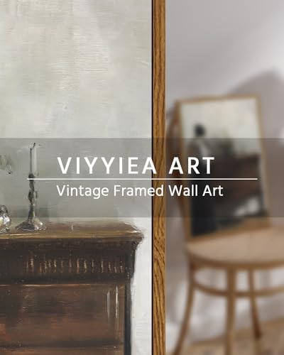VIYYIEA Portrait Large Framed Wall Art, Woman Standing Reading Vintage Art - Image 7