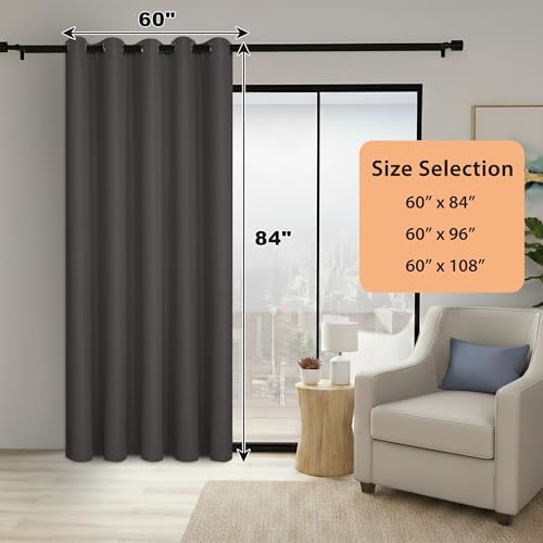 BONZER Dark Grey Room Dividers Curtains Privacy Blackout Curtains 1 Panel - Image 6