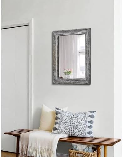 Wooden Mirror with Rectangle Framed Rustic Hanging Mirrors - Image 4