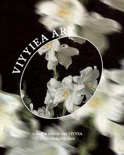 VIYYIEA Vintage White Lily Wall Art Print, Floral Pictures, 8x10 Inch - Image 4