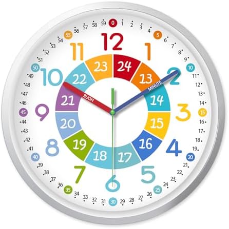 XFM 8 Inch Small Learning Time Wall Clock by XFMWallClock