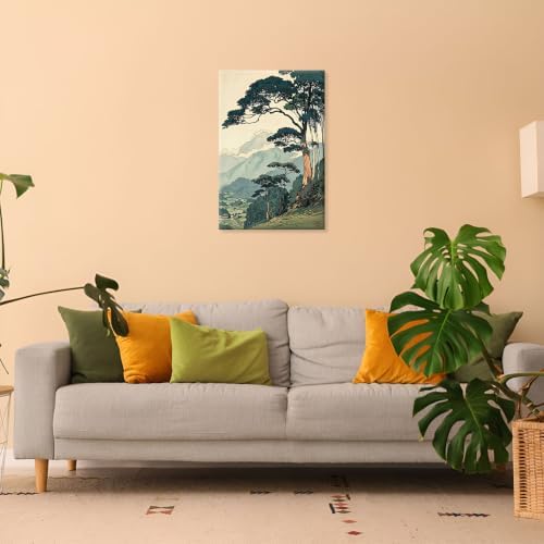 Wframed Pine Mountain Landscape Canvas Wall Art 12x16in - Image 6