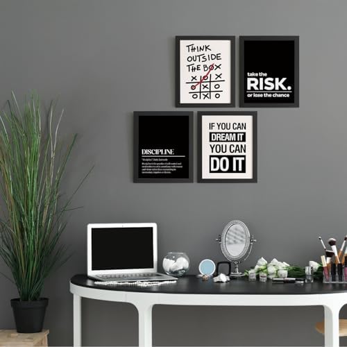 DSHFG Office Motivational Inspirational Wall Art Prints Set of 4 - Image 4