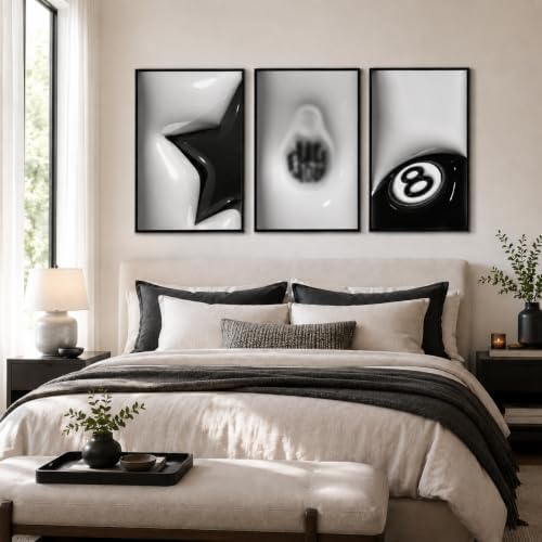 3Pcs Lucky 8 Ball Wall Art, 12x16 Inch - Image 3