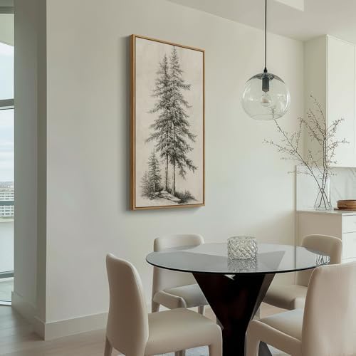 Framed Vertical Vintage Tree Sketch Wall Art - Image 5