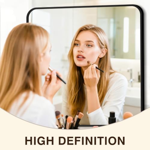 Vanity Bathroom Mirror, 30”x30” Black Bathroom Mirror - Image 3