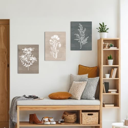 BINCUE Neutral Botanical Plant Canvas 6 Pieces Rustic Farmhouse Wall Art - Image 6