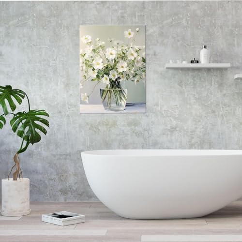 daktenn Floral Canvas Wall Art Bathroom Wall Art Pictures Wall Decor Home Decor - Image 2