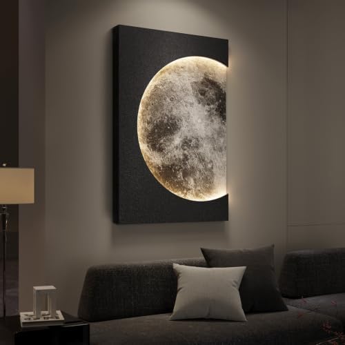 Cuspin Large 3D LED Moon Wall Art, 24x36 In - Image 2