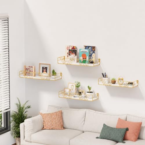Amaoot Floating Shelves for Wall Set of 4, Wall Shelf Wood Floating Shelf by Amoot