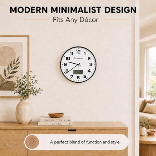 Cloud Space 12” Silent Wall Clock Battery Operated, Non Ticking Modern Wall - Image 7