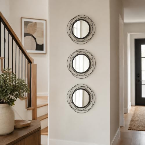 Black Sunburst Mirror 12x12 Inch, Metal Sun Wall Decor, Small Round Decorative - Image 3