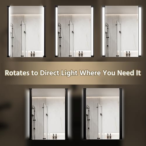 28" Wx36 H LED Mirror for Bathroom Vanity Mirror, 270° Rotatable LED Arms for - Image 3